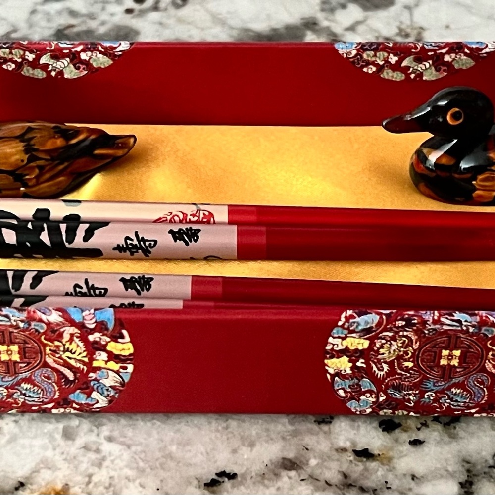 Elegant Red Japanese Chopstick Set